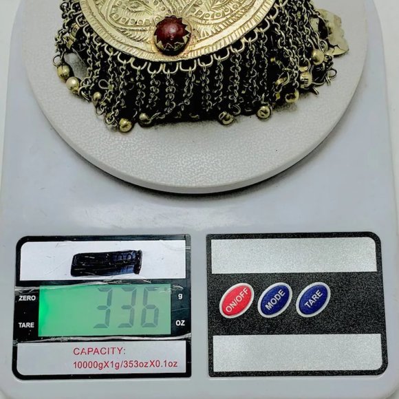 Tribal Ethnic Silver Kuchi Multilayer Necklace With Big Pendant, Handmade Pure - Picture 12 of 13